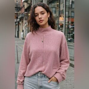 Urban Outfitters UO Charlie Slouchy Turtleneck Sweater Rose Pink Oversized Knit
